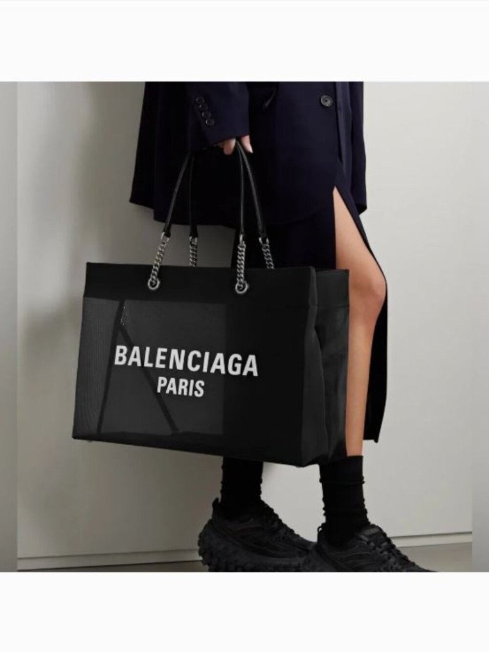 Balenciaga Large Duty Free Mesh Tote Bag